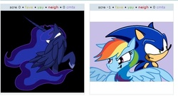 Size: 533x287 | Tagged: safe, princess luna, rainbow dash, g4, exploitable meme, juxtaposition, juxtaposition win, male, meme, sonic the hedgehog, sonic the hedgehog (series)