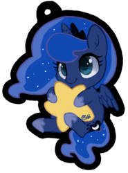 Size: 603x816 | Tagged: dead source, safe, artist:suikuzu, princess luna, pony, g4, chibi, cute, featured image, female, filly, lunabetes, simple background, solo, stars, tangible heavenly object, transparent background, woona