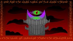 Size: 1194x670 | Tagged: safe, artist:kronoxus, king sombra, g4, barad-dûr, crossover, eye of sauron, lord of the rings, sauron