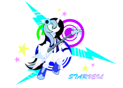 Size: 3500x2500 | Tagged: safe, artist:bludraconoid, oc, oc only, oc:starveil, alicorn, pony, alicorn oc, clothes, guitar, simple background, solo, transparent background