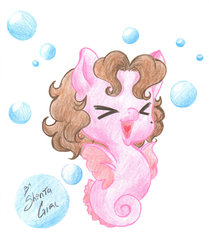Size: 900x1079 | Tagged: safe, artist:shinta-girl, oc, oc only, oc:shinta pony, sea pony, bubble, solo
