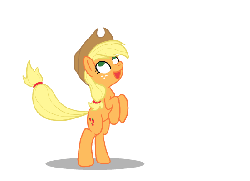 Size: 550x400 | Tagged: safe, artist:warpout, applejack, earth pony, pony, g4, :d, animated, cowboy hat, cute, derp, female, hat, jumping, open mouth, pronking, silly, silly pony, simple background, smiling, solo, stetson, transparent background, who's a silly pony
