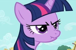 Size: 480x320 | Tagged: safe, twilight sparkle, g4, female, glare, grumpy, nose wrinkle, scrunchy face, solo