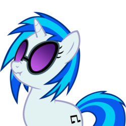 Size: 800x800 | Tagged: safe, dj pon-3, vinyl scratch, g4, female, scrunchy face, solo