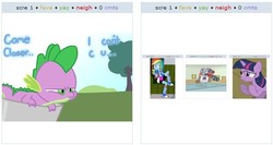 Size: 524x278 | Tagged: safe, rainbow dash, spike, twilight sparkle, equestria girls, g4, exploitable meme, juxtaposition, juxtaposition win, juxtaposition winception, meme, thomas the tank engine