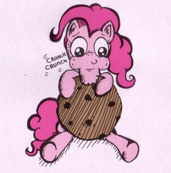 Size: 1056x1068 | Tagged: safe, artist:inky-draws, pinkie pie, g4, cookie, eating, female, solo