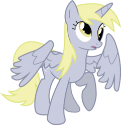 Size: 2416x2508 | Tagged: safe, artist:tourniquetmuffin, derpy hooves, alicorn, pony, g4, cute, derpabetes, derpicorn, female, mare, princess derpy, simple background, solo, sweet dreams fuel, transparent background, vector, xk-class end-of-the-world scenario