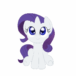 Size: 800x800 | Tagged: safe, artist:mister-true, rarity, g4, animated, askfillyrarity, c:, cute, female, filly, filly rarity, headbob, heart eyes, looking at you, raribetes, simple background, sitting, smiling, solo, tail wag, underhoof, white background, wingding eyes