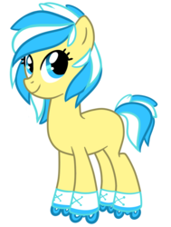 Size: 764x1010 | Tagged: safe, artist:pepooni, oc, oc only, oc:ring runner, pony, blank flank, female, mare, roller skates, simple background, skates, solo, transparent background, vector