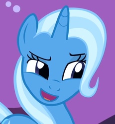 Size: 555x600 | Tagged: safe, edit, screencap, trixie, pony, unicorn, boast busters, g4, cropped, dreamworks face, female, inverted mouth, mare, solo