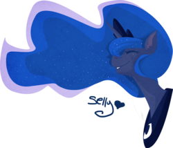 Size: 1166x1000 | Tagged: safe, artist:sellyinwonderland, princess luna, g4, bust, eyes closed, female, simple background, solo