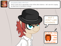 Size: 500x375 | Tagged: safe, artist:aha-mccoy, oc, oc only, oc:corel, a clockwork orange, aha mclovin, corel-lee mclovin, tumblr