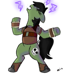 Size: 496x537 | Tagged: safe, artist:nohooves, oc, oc only, earth pony, orc, pony, bipedal, solo, standing