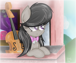 Size: 1808x1496 | Tagged: safe, artist:kristysk, octavia melody, earth pony, pony, g4, cello, female, mare, musical instrument, signature, solo
