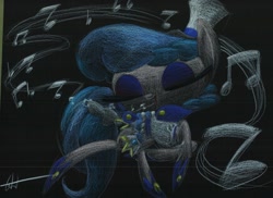 Size: 1223x890 | Tagged: safe, artist:getchanoodlewet, sapphire shores, g4, female, singing, solo, traditional art