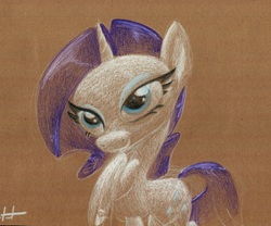 Size: 1280x1067 | Tagged: safe, artist:getchanoodlewet, rarity, g4, female, raised hoof, solo, traditional art