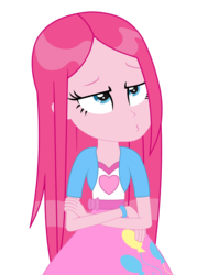 Size: 1042x1458 | Tagged: safe, artist:negasun, pinkie pie, equestria girls, g4, duckface, female, pinkamena diane pie, simple background, solo, straight hair, transparent background, wet hair, wet mane