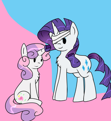 Size: 1100x1200 | Tagged: safe, artist:voidless-rogue, rarity, sweetie belle, g4, duo