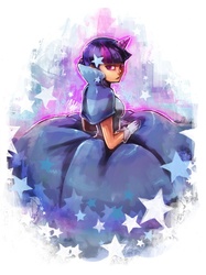 Size: 650x867 | Tagged: safe, artist:maksn, twilight sparkle, human, g4, clothes, dress, female, gala dress, horn, horned humanization, humanized, solo