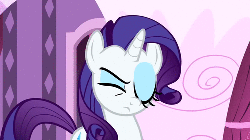 Size: 500x281 | Tagged: safe, screencap, rarity, g4, season 1, the best night ever, animated, blinking, female, loop, one eye closed, solo