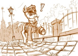 Size: 1024x738 | Tagged: safe, artist:agm, alley, police, police pony, surprised, whistle, wtf