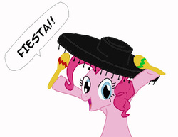 Size: 400x308 | Tagged: safe, pinkie pie, g4, female, hat, maracas, mexican, mexico, musical instrument, solo, sombrero, spanish