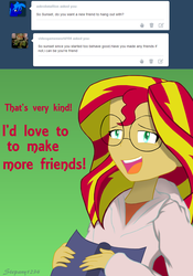 Size: 1280x1830 | Tagged: safe, artist:stepany1234, sunset shimmer, ask human sunset shimmer, equestria girls, g4, female, glasses, solo, tumblr
