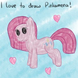 Size: 1000x1000 | Tagged: safe, artist:regxy, pinkie pie, ask crossie, g4, crayon, female, pinkamena diane pie, solo