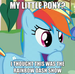 Size: 625x616 | Tagged: safe, rainbow dash, pegasus, pony, g4, female, image macro, mare, narcissism, solo, the rainbow dash show