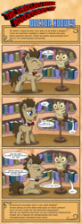 Size: 2000x5456 | Tagged: safe, artist:gray--day, doctor whooves, owlowiscious, time turner, g4, comic, crossover, doctor who, ponified