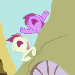 Size: 285x284 | Tagged: safe, edit, edited screencap, screencap, berry punch, berryshine, roseluck, earth pony, pony, g4, hearts and hooves day (episode), aaugh!, animated, female, flailing, nose in the air, screaming, yelling