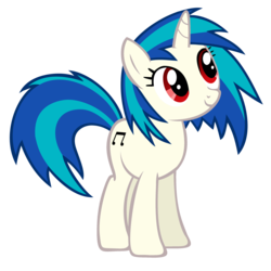 Size: 3000x3000 | Tagged: safe, artist:zee66, dj pon-3, vinyl scratch, pony, unicorn, g4, cutie mark, death stare, female, hooves, horn, mare, missing accessory, red eyes, simple background, smiling, solo, staring ponies, transparent background, vector