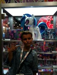 Size: 360x480 | Tagged: safe, dj pon-3, vinyl scratch, human, g4, brushable, irl, irl human, photo, san diego comic con, sdcc 2013, toy