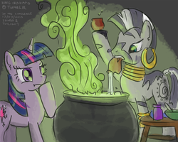 Size: 1280x1023 | Tagged: safe, artist:king-kakapo, twilight sparkle, zecora, zebra, g4, 30 minute art challenge