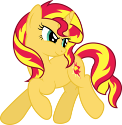 Size: 881x907 | Tagged: safe, artist:stabzor, sunset shimmer, pony, unicorn, g4, female, simple background, solo, transparent background, vector