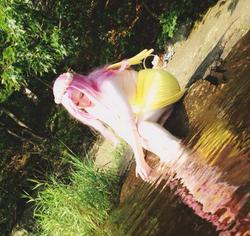 Size: 534x505 | Tagged: safe, artist:mintyblitzz, fluttershy, human, g4, cosplay, female, irl, irl human, photo, solo, water