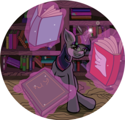 Size: 472x453 | Tagged: safe, artist:creudence, twilight sparkle, g4, book, magic