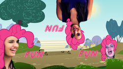 Size: 1594x896 | Tagged: safe, pinkie pie, human, g4, my little pony: friendship is magic, too many pinkie pies, clone, fun, irl, irl human, mspaintponies, photo, rebecca black, text