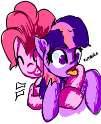 Size: 750x922 | Tagged: safe, artist:cutehooves, pinkie pie, twilight sparkle, g4, female, hug, lesbian, ship:twinkie, shipping