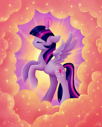 Size: 1171x1456 | Tagged: safe, artist:trefleix, twilight sparkle, alicorn, pony, g4, ascension, female, mare, smoke, solo, sparkles, twilight sparkle (alicorn)