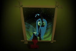 Size: 5669x3807 | Tagged: safe, artist:mihaimadness, queen chrysalis, oc, g4, canvas, crying, painting, sad