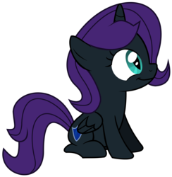 Size: 5000x5132 | Tagged: safe, artist:lightningbolt, oc, oc only, oc:nyx, alicorn, pony, g4, absurd resolution, alicorn oc, looking up, show accurate, simple background, sitting, smiling, solo, transparent background, vector