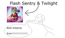 Size: 1024x600 | Tagged: safe, flash sentry, twilight sparkle, g4, /mlp/, 1000 hours in ms paint, master ruseman, ms paint, op is trying to start shit, ship:flashlight, shipping, troll