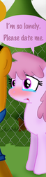 Size: 86x327 | Tagged: safe, artist:ajmstudios, berry punch, berryshine, g4, blushing, cropped, crying, dialogue, lonely, sad, scootaquest, sick, speech bubble, text