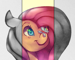 Size: 837x677 | Tagged: safe, artist:cappydarn, fluttershy, butterfly, g4, female, solo