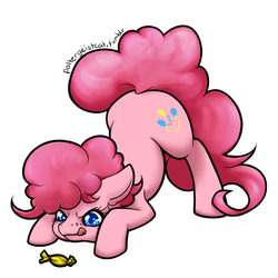 Size: 900x900 | Tagged: safe, artist:poltergeistcat, pinkie pie, g4, candy, female, pixiv, solo