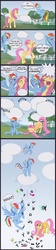 Size: 750x3360 | Tagged: safe, artist:miradge, fluttershy, rainbow dash, parasprite, g4, comic, fourth wall, speech bubble