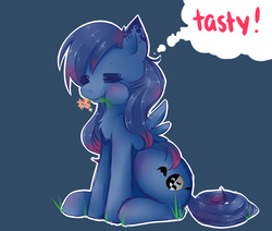Size: 1280x1084 | Tagged: safe, artist:ask-aki-pony, oc, oc only, aki, eating, flower, solo