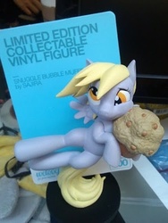 Size: 300x400 | Tagged: safe, artist:sambragg, derpy hooves, pegasus, pony, g4, official, comic con, female, figure, mare, muffin, san diego comic con, sculpture, snuggle bubble muffin, toy, welovefine