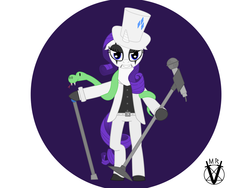 Size: 1024x768 | Tagged: safe, artist:mrvillan, rarity, pony, snake, g4, alice cooper, bipedal, clothes, female, rock (music), solo